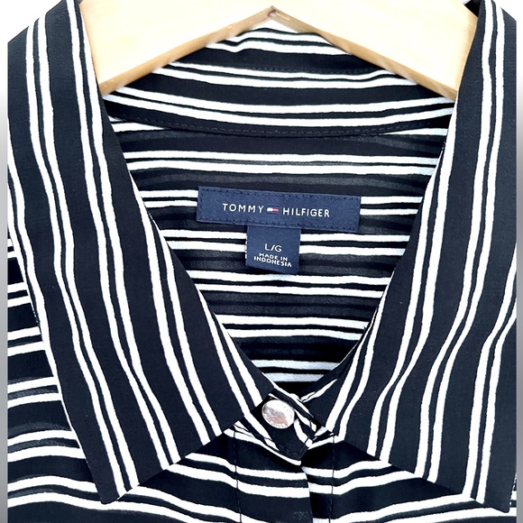 Tommy Hilfiger Black & White Stripe Shirt Dress - Picture 6 of 8
